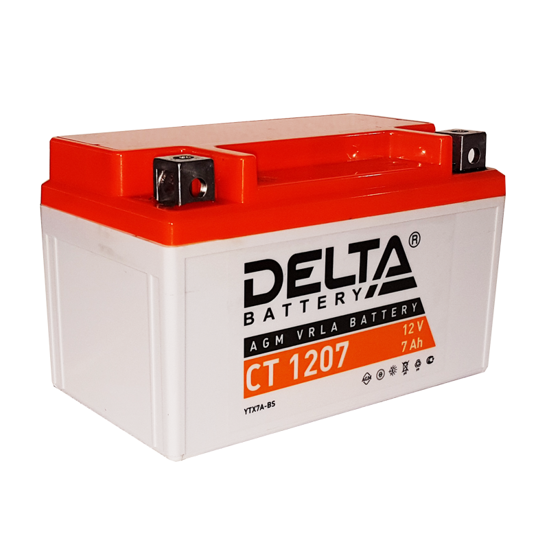 Купить аккумулятор 7ah. Аккумулятор Delta ст1207. Аккумулятор Delta CT 1207. Мото аккумулятор Delta Battery ct1207 (ytx7a-BS). Delta CT 1207 (12в/7ач).